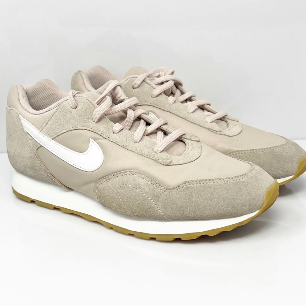 Nike Women's Beige White Suede Athletic Sneakers